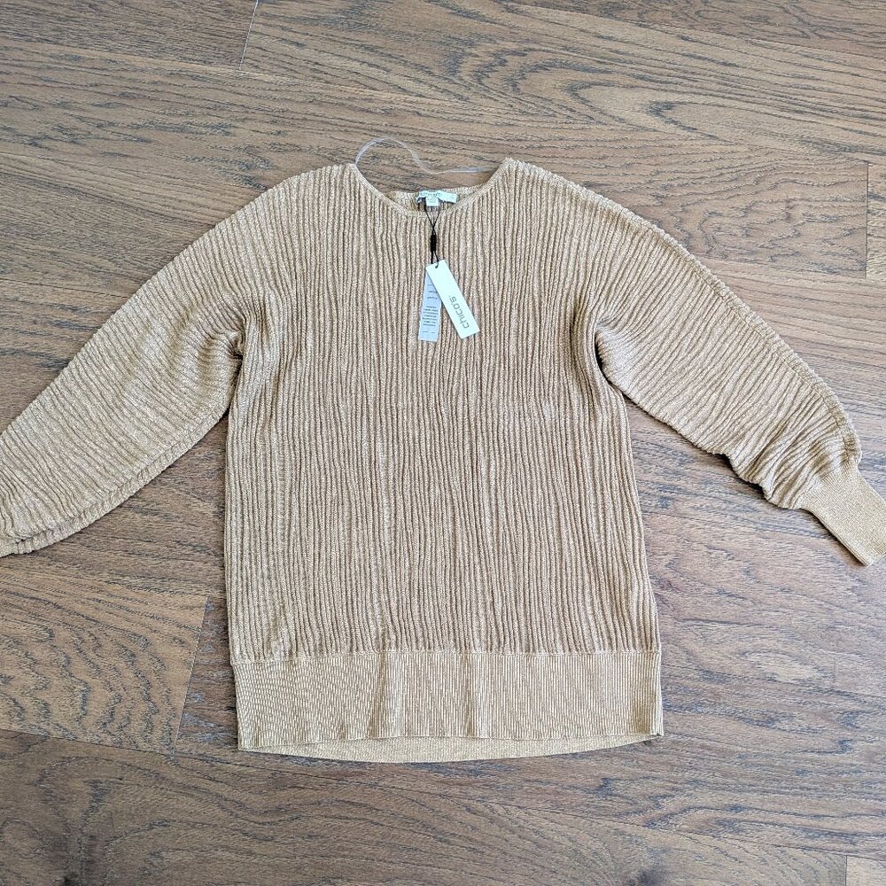 Chico's Beige Crinkle Sweater